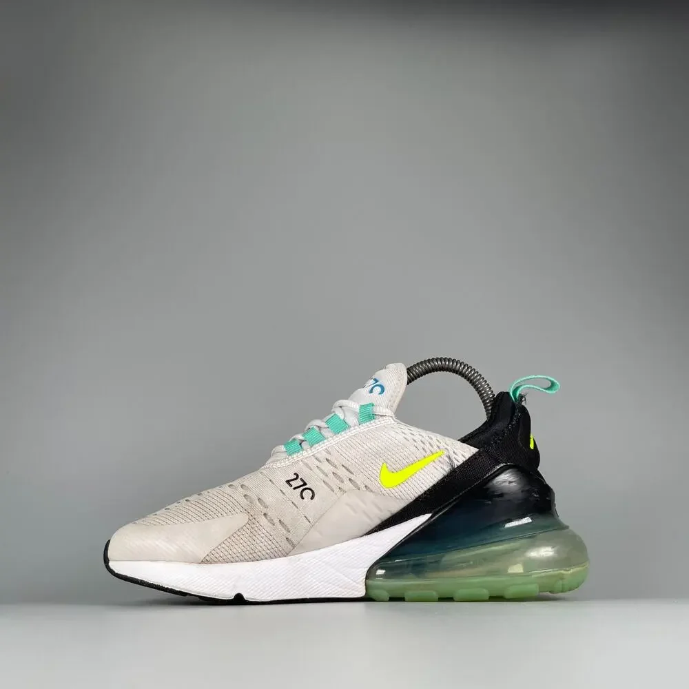 Size 5Y Women's 7.5 Nike Air Max 270 White Mesh Running Sneakers Athletic Shoes